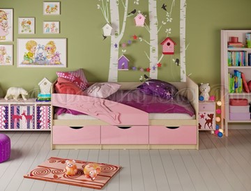 Кровать в детскую Дельфин, Розовый глянец 80х160 в Черкесске