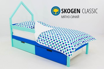 Кровать-домик детская мини Skogen мятно-синий в Черкесске
