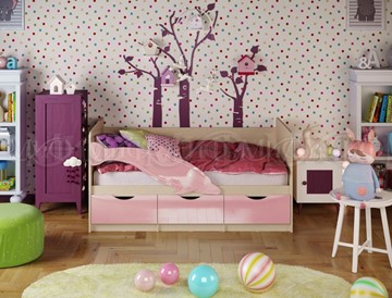 Кровать в детскую Миф Дельфин-1, Розовый глянец 80х160 в Черкесске