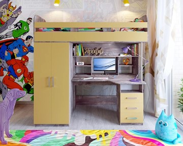 Детская кровать-шкаф Аракс, каркас Бетон, фасад Зира в Черкесске