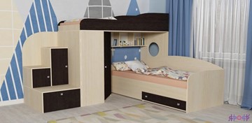 Детская кровать-шкаф Кадет-2, корпус Дуб, фасад Венге в Черкесске