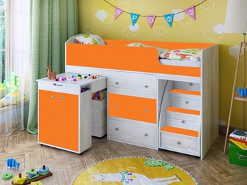 Детская кровать-шкаф Малыш 1600, корпус Винтерберг, фасад Оранжевый в Черкесске