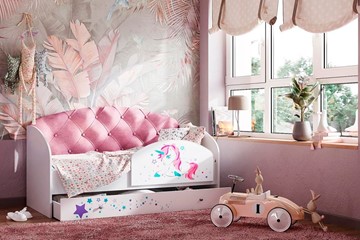 Односпальная детская кровать Звездочка с бортиком, Розовый в Черкесске