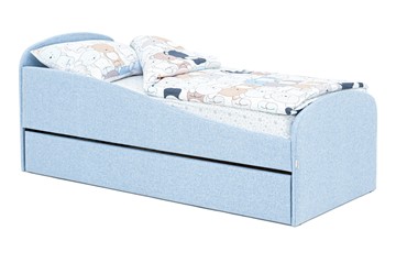 Кровать в детскую с ящиком Letmo небесный (рогожка) в Черкесске