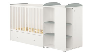 Детская кровать-шкаф с комодом POLINI Kids Ameli 800 Белый / Серый, серия AMELI в Черкесске