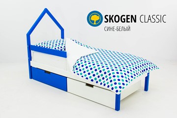 Кровать-домик в детскую мини Skogen сине-белый в Черкесске