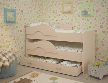 Детская кровать для мальчика Радуга 1.6 с ящиком, цвет Млечный дуб в Черкесске