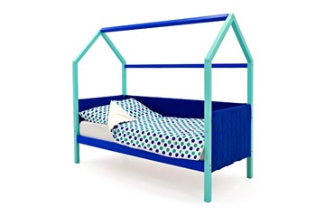 Кровать-домик в детскую Svogen, мятный-синий мягкая в Черкесске