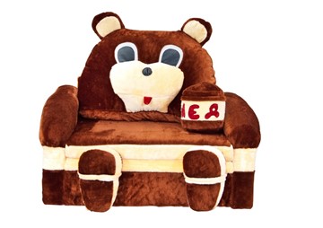 Детский диван Медведь с подушкой, ширина 120 см в Черкесске