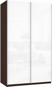 Шкаф-купе двухдверный Прайм (Белое стекло/Белое стекло) 1200x570x2300, венге в Черкесске