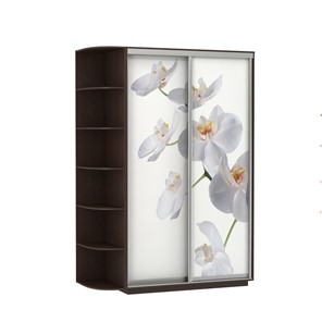 Шкаф двухдверный Экспресс 1500x600x2200, со стеллажом, Орхидея белая/венге в Черкесске