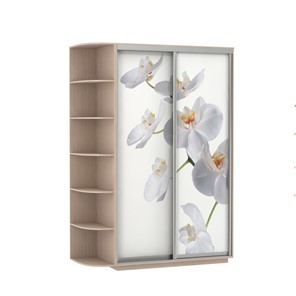 Шкаф Экспресс 1700x600x2200, со стеллажом, Орхидея белая/дуб молочный в Черкесске