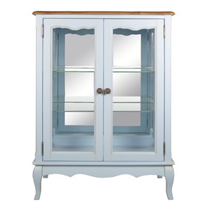 Шкаф со стеклянными дверцами Leontina для посуды (ST9318B) Голубой в Черкесске