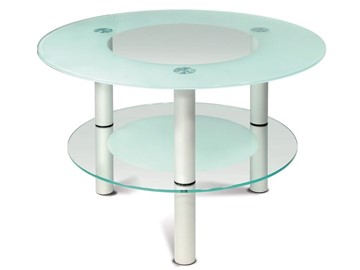 Стеклянный столик Кристалл 3 (алюминий-прозрачное) в Черкесске