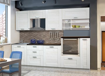Прямой кухонный гарнитур Квадро 2700, цвет Белая лиственница в Черкесске