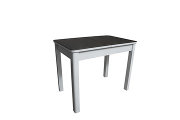 Кухонный стол раскладной Айсберг-2СТ белое/черное/прямые массив в Черкесске