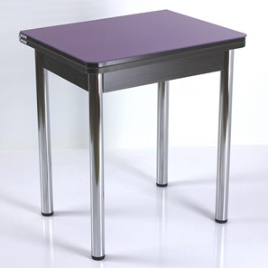 Кухонный пристенный стол СПА-02 СТ2, венге ЛДСП/стекло фиолетовый/39 прямые трубки хром в Черкесске