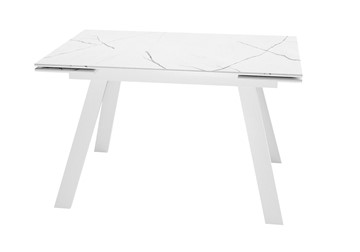 Керамический обеденный стол DikLine DKL140 Керамика Белый мрамор/опоры белые (2 уп.) в Черкесске