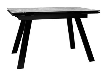 Стол обеденный раздвижной DikLine DKL140 Керамика Серый мрамор/опоры черные (2 уп.) в Черкесске