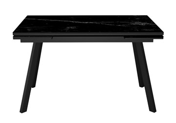Стол раздвижной DikLine SKA125 Керамика Черный мрамор/подстолье черное/опоры черные (2 уп.) в Черкесске
