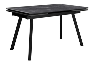 Керамический кухонный стол DikLine SKA125 Керамика Серый мрамор/подстолье черное/опоры черные (2 уп.) в Черкесске