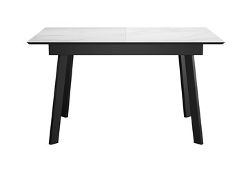 Раскладной стол DikLine SKH125 Керамика Белый мрамор/подстолье черное/опоры черные (2 уп.) в Черкесске