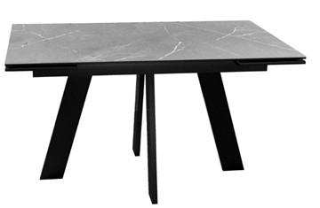 Стол DikLine SKM140 Керамика серый мрамор/подстолье черное/опоры черные (2 уп.) в Черкесске