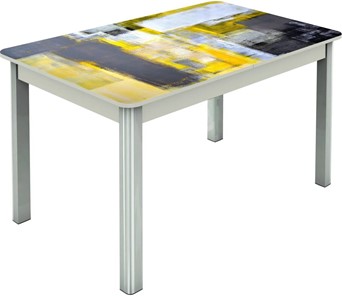 Раздвижной стол Гамбург исп.1 ноги метал. крашеные №23, Фотопечать (Текстура №51) в Черкесске