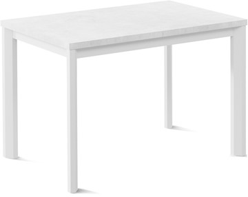 Кухонный раздвижной стол Кубика Нагано-1L (ноги металлические белые, белый цемент) в Черкесске