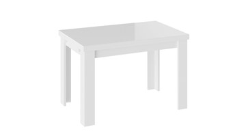 Кухонный раздвижной стол Норман тип 1, цвет Белый/Стекло белый глянец в Черкесске