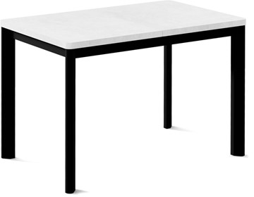 Маленький кухонный стол Токио-1L (ноги металлические черные, белый цемент) в Черкесске