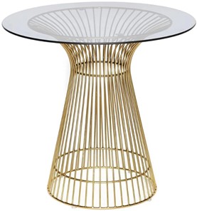 Стол со стеклянной столешницей ARGO (mod. DT1471) металл/стекло, D80x74.5 черный/золотой в Черкесске