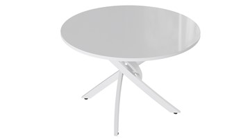 Маленький стол Diamond тип 2 (Белый муар/Белый глянец) в Черкесске