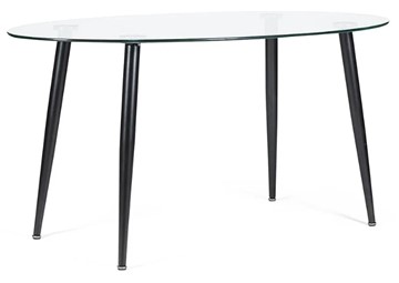 Стеклянный стол KASSEL (mod. DT333) металл/закаленное стекло (10 мм), 150х90х75см, черный в Черкесске