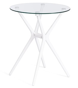 Стол со стеклянной столешницей PARNAVAZ (mod. 29) пластик/стекло, 60х60х70,5 прозрачный/белый арт.19697 в Черкесске