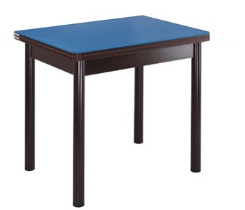 Кухонный пристенный стол СПА-01 СТ2, венге ЛДСП/стекло синие/38 прямые трубки крашеные коричневый в Черкесске
