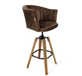 Барный стул SHT-ST42-1 / SHT-S93 (кофейный трюфель/браш.коричневый/черный муар) в Черкесске