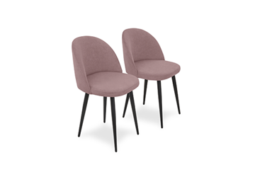 Комплект из 2-х обеденных стульев Brendoss Лайт розовый черные ножки в Черкесске