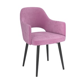 Обеденный стул Берта, велюр тенерифе розовый/Цвет металл черный в Черкесске