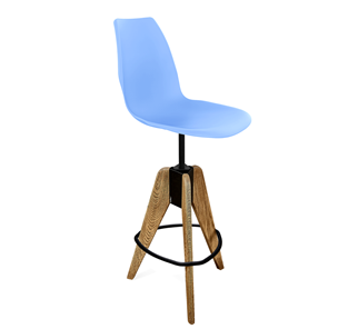Барный стул SHT-ST29/S92 (голубой pan 278/брашированный коричневый/черный муар) в Черкесске