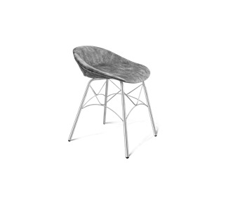 Обеденный стул SHT-ST19-SF1 / SHT-S107 (дымный/хром лак) в Черкесске