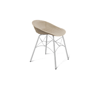 Обеденный стул SHT-ST19-SF1 / SHT-S107 (ванильный крем/хром лак) в Черкесске
