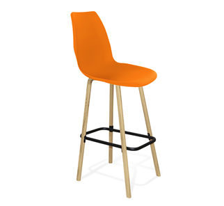 Барный стул SHT-ST29/S94 (оранжевый ral2003/прозрачный лак/черный муар) в Черкесске