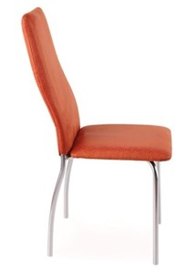 Обеденный стул Волна, каркас хром люкс, нубук -  оранжевый в Черкесске