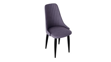 Обеденный стул Франк (конус) исп2 (Черный матовый/Микровелюр Фиолетовый) в Черкесске