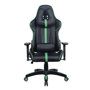 Кресло компьютерное Brabix GT Carbon GM-120 (две подушки, экокожа, черное/зеленое) 531929 в Черкесске