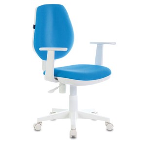 Кресло офисное Brabix Fancy MG-201W (с подлокотниками, пластик белый, голубое) 532411 в Черкесске