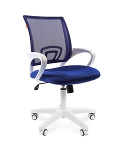 Кресло офисное CHAIRMAN 696 white, ткань, цвет синий в Черкесске