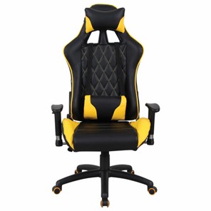 Кресло компьютерное Brabix GT Master GM-110 (две подушки, экокожа, черное/желтое) 531927 в Черкесске