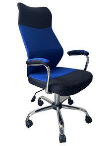 Кресло компьютерное C168 черный/синий в Черкесске